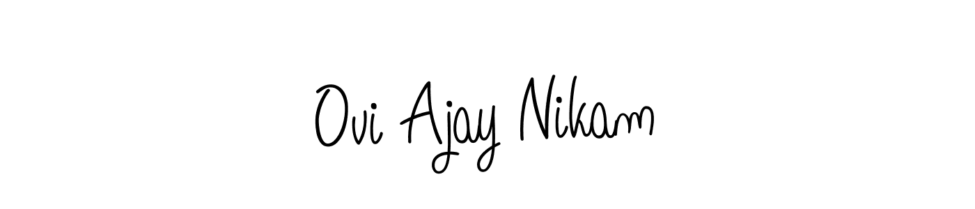 This is the best signature style for the Ovi Ajay Nikam name. Also you like these signature font (Angelique-Rose-font-FFP). Mix name signature. Ovi Ajay Nikam signature style 5 images and pictures png