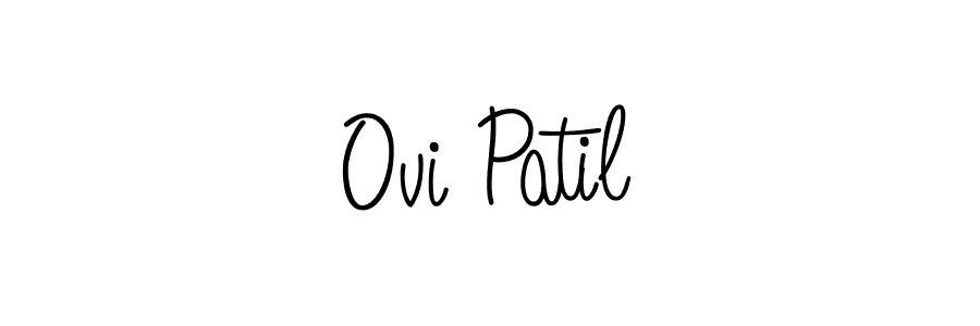 How to make Ovi Patil name signature. Use Angelique-Rose-font-FFP style for creating short signs online. This is the latest handwritten sign. Ovi Patil signature style 5 images and pictures png