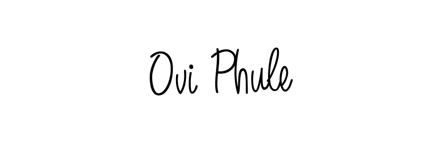 Use a signature maker to create a handwritten signature online. With this signature software, you can design (Angelique-Rose-font-FFP) your own signature for name Ovi Phule. Ovi Phule signature style 5 images and pictures png