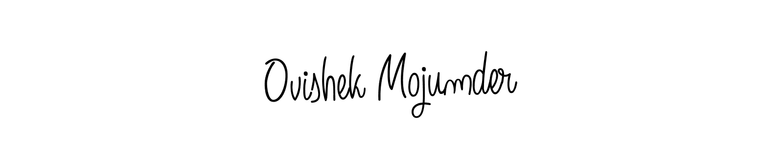 Use a signature maker to create a handwritten signature online. With this signature software, you can design (Angelique-Rose-font-FFP) your own signature for name Ovishek Mojumder. Ovishek Mojumder signature style 5 images and pictures png