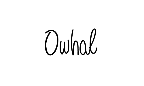The best way (Angelique-Rose-font-FFP) to make a short signature is to pick only two or three words in your name. The name Owhal include a total of six letters. For converting this name. Owhal signature style 5 images and pictures png