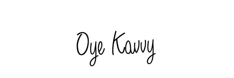 Use a signature maker to create a handwritten signature online. With this signature software, you can design (Angelique-Rose-font-FFP) your own signature for name Oye Kavvy. Oye Kavvy signature style 5 images and pictures png