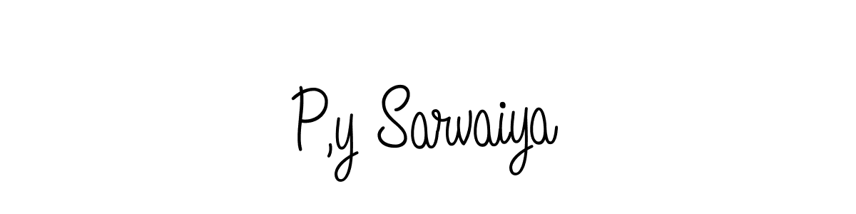Use a signature maker to create a handwritten signature online. With this signature software, you can design (Angelique-Rose-font-FFP) your own signature for name P,y Sarvaiya. P,y Sarvaiya signature style 5 images and pictures png