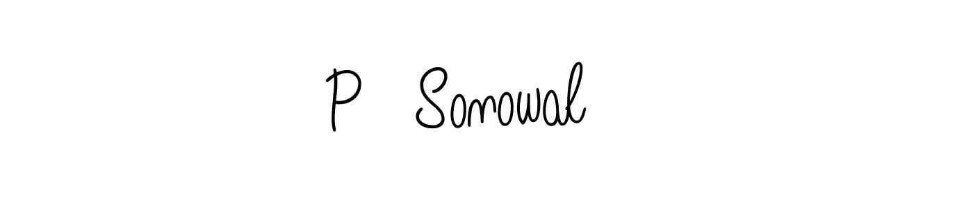 The best way (Angelique-Rose-font-FFP) to make a short signature is to pick only two or three words in your name. The name P   Sonowal    include a total of six letters. For converting this name. P   Sonowal    signature style 5 images and pictures png