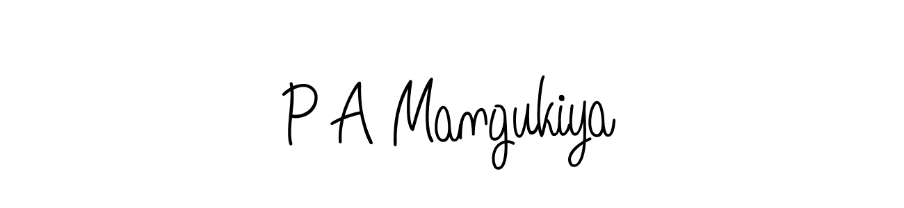 How to make P A Mangukiya signature? Angelique-Rose-font-FFP is a professional autograph style. Create handwritten signature for P A Mangukiya name. P A Mangukiya signature style 5 images and pictures png