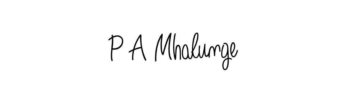 You should practise on your own different ways (Angelique-Rose-font-FFP) to write your name (P A Mhalunge) in signature. don't let someone else do it for you. P A Mhalunge signature style 5 images and pictures png