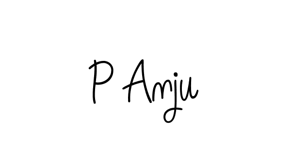 How to make P Anju name signature. Use Angelique-Rose-font-FFP style for creating short signs online. This is the latest handwritten sign. P Anju signature style 5 images and pictures png