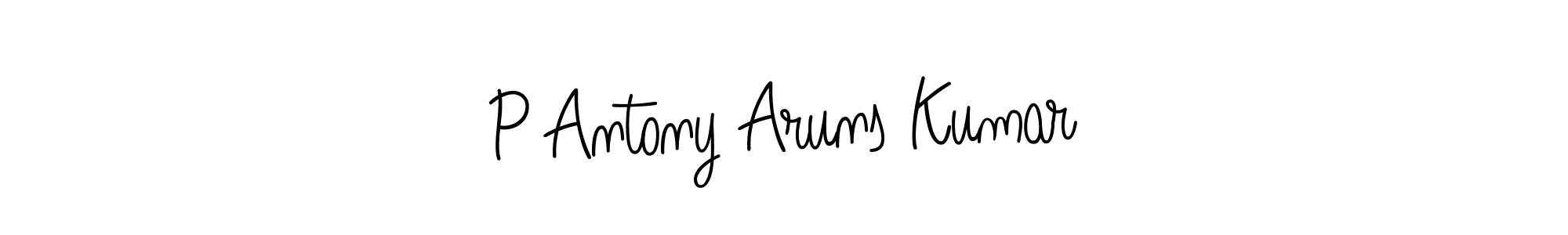 The best way (Angelique-Rose-font-FFP) to make a short signature is to pick only two or three words in your name. The name P Antony Aruns Kumar include a total of six letters. For converting this name. P Antony Aruns Kumar signature style 5 images and pictures png