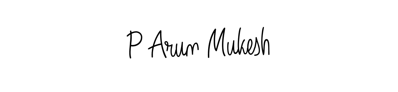 The best way (Angelique-Rose-font-FFP) to make a short signature is to pick only two or three words in your name. The name P Arun Mukesh include a total of six letters. For converting this name. P Arun Mukesh signature style 5 images and pictures png