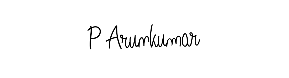 The best way (Angelique-Rose-font-FFP) to make a short signature is to pick only two or three words in your name. The name P Arunkumar include a total of six letters. For converting this name. P Arunkumar signature style 5 images and pictures png