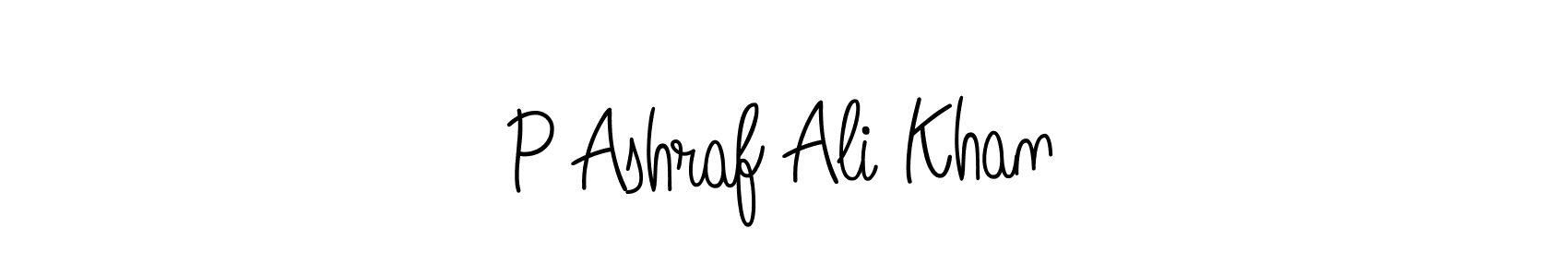 Design your own signature with our free online signature maker. With this signature software, you can create a handwritten (Angelique-Rose-font-FFP) signature for name P Ashraf Ali Khan. P Ashraf Ali Khan signature style 5 images and pictures png