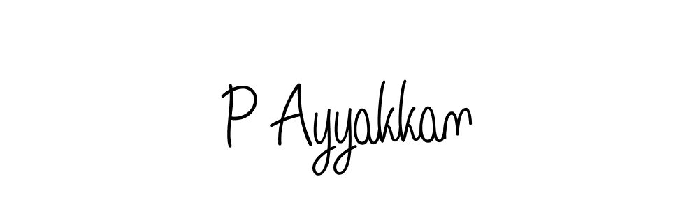 Use a signature maker to create a handwritten signature online. With this signature software, you can design (Angelique-Rose-font-FFP) your own signature for name P Ayyakkan. P Ayyakkan signature style 5 images and pictures png
