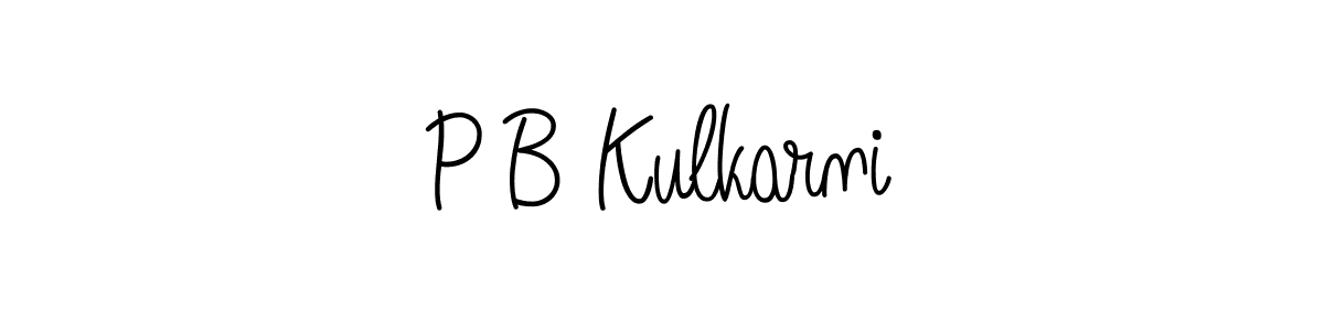 You should practise on your own different ways (Angelique-Rose-font-FFP) to write your name (P B Kulkarni) in signature. don't let someone else do it for you. P B Kulkarni signature style 5 images and pictures png