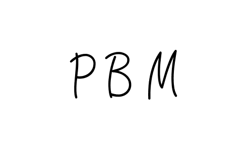 The best way (Angelique-Rose-font-FFP) to make a short signature is to pick only two or three words in your name. The name P B M include a total of six letters. For converting this name. P B M signature style 5 images and pictures png