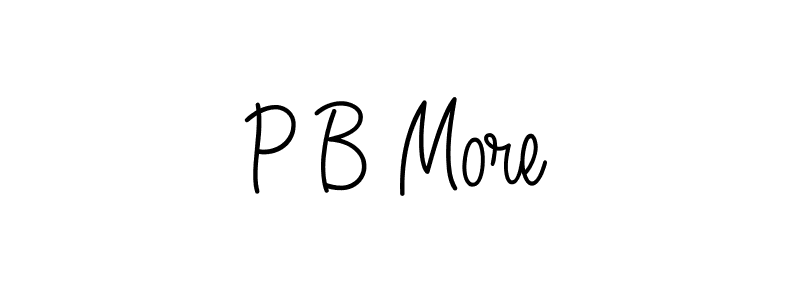 The best way (Angelique-Rose-font-FFP) to make a short signature is to pick only two or three words in your name. The name P B More include a total of six letters. For converting this name. P B More signature style 5 images and pictures png