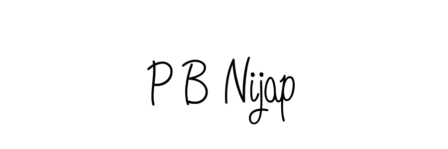 The best way (Angelique-Rose-font-FFP) to make a short signature is to pick only two or three words in your name. The name P B Nijap include a total of six letters. For converting this name. P B Nijap signature style 5 images and pictures png