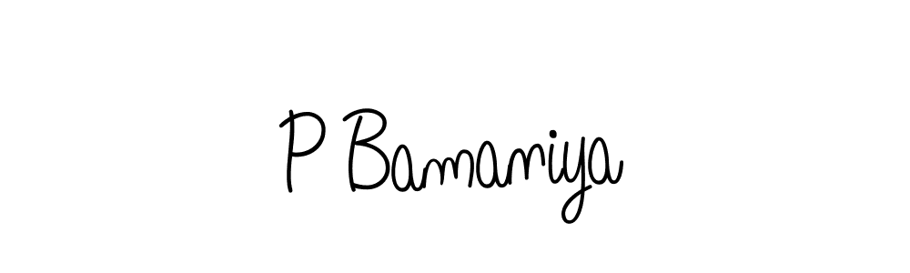 P Bamaniya stylish signature style. Best Handwritten Sign (Angelique-Rose-font-FFP) for my name. Handwritten Signature Collection Ideas for my name P Bamaniya. P Bamaniya signature style 5 images and pictures png