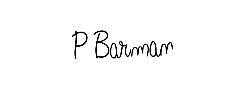 P Barman stylish signature style. Best Handwritten Sign (Angelique-Rose-font-FFP) for my name. Handwritten Signature Collection Ideas for my name P Barman. P Barman signature style 5 images and pictures png
