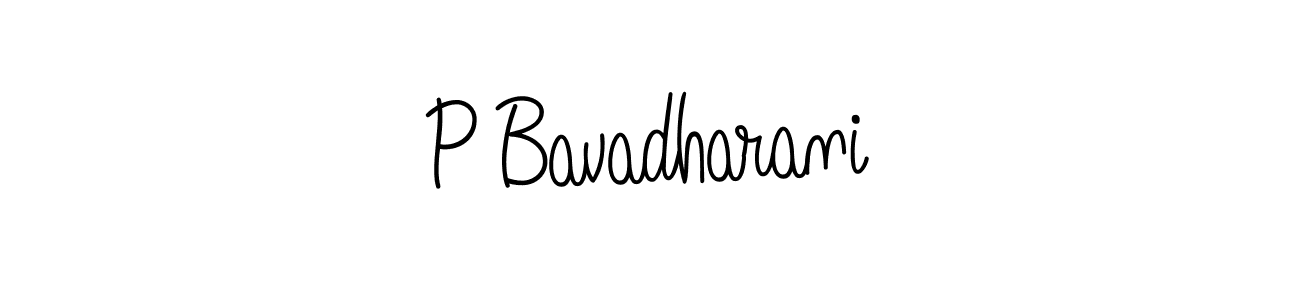 P Bavadharani stylish signature style. Best Handwritten Sign (Angelique-Rose-font-FFP) for my name. Handwritten Signature Collection Ideas for my name P Bavadharani. P Bavadharani signature style 5 images and pictures png