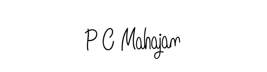The best way (Angelique-Rose-font-FFP) to make a short signature is to pick only two or three words in your name. The name P C Mahajan include a total of six letters. For converting this name. P C Mahajan signature style 5 images and pictures png