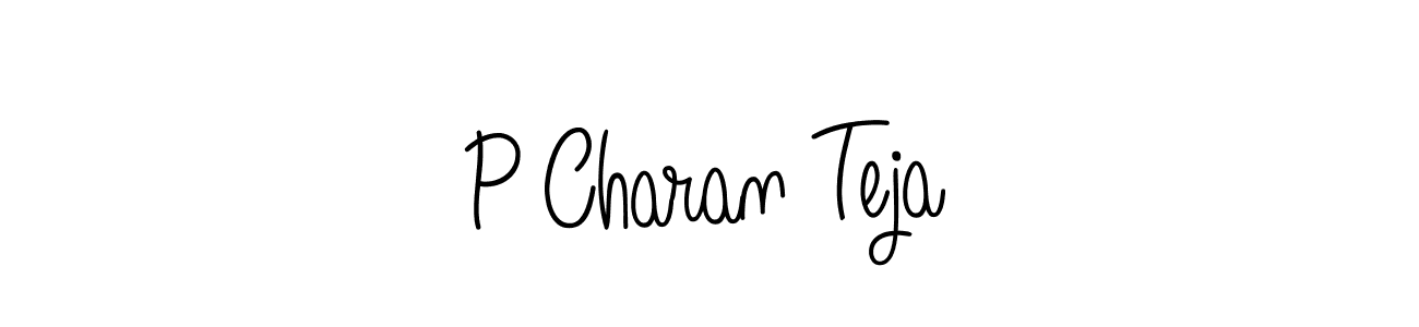 The best way (Angelique-Rose-font-FFP) to make a short signature is to pick only two or three words in your name. The name P Charan Teja include a total of six letters. For converting this name. P Charan Teja signature style 5 images and pictures png