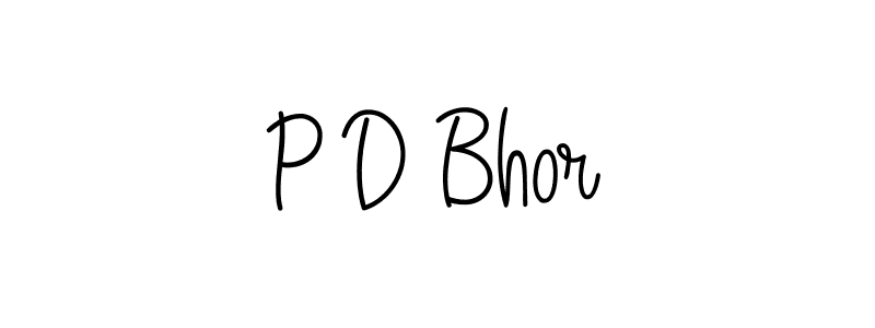 Make a beautiful signature design for name P D Bhor. With this signature (Angelique-Rose-font-FFP) style, you can create a handwritten signature for free. P D Bhor signature style 5 images and pictures png