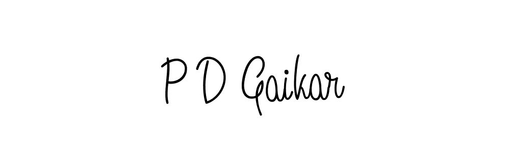 Make a beautiful signature design for name P D Gaikar. With this signature (Angelique-Rose-font-FFP) style, you can create a handwritten signature for free. P D Gaikar signature style 5 images and pictures png
