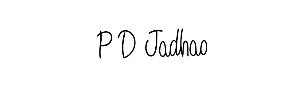 You should practise on your own different ways (Angelique-Rose-font-FFP) to write your name (P D Jadhao) in signature. don't let someone else do it for you. P D Jadhao signature style 5 images and pictures png