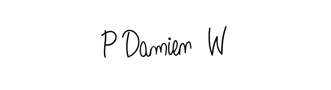 How to Draw P Damien  W signature style? Angelique-Rose-font-FFP is a latest design signature styles for name P Damien  W. P Damien  W signature style 5 images and pictures png