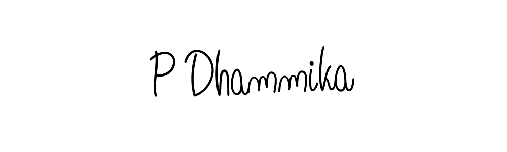 Create a beautiful signature design for name P Dhammika. With this signature (Angelique-Rose-font-FFP) fonts, you can make a handwritten signature for free. P Dhammika signature style 5 images and pictures png