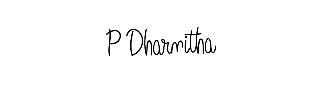 Use a signature maker to create a handwritten signature online. With this signature software, you can design (Angelique-Rose-font-FFP) your own signature for name P Dharnitha. P Dharnitha signature style 5 images and pictures png