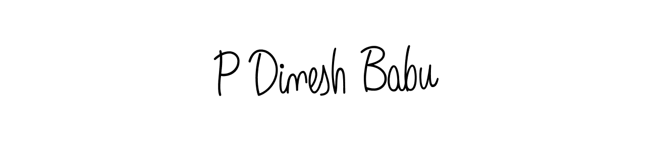 Use a signature maker to create a handwritten signature online. With this signature software, you can design (Angelique-Rose-font-FFP) your own signature for name P Dinesh Babu. P Dinesh Babu signature style 5 images and pictures png