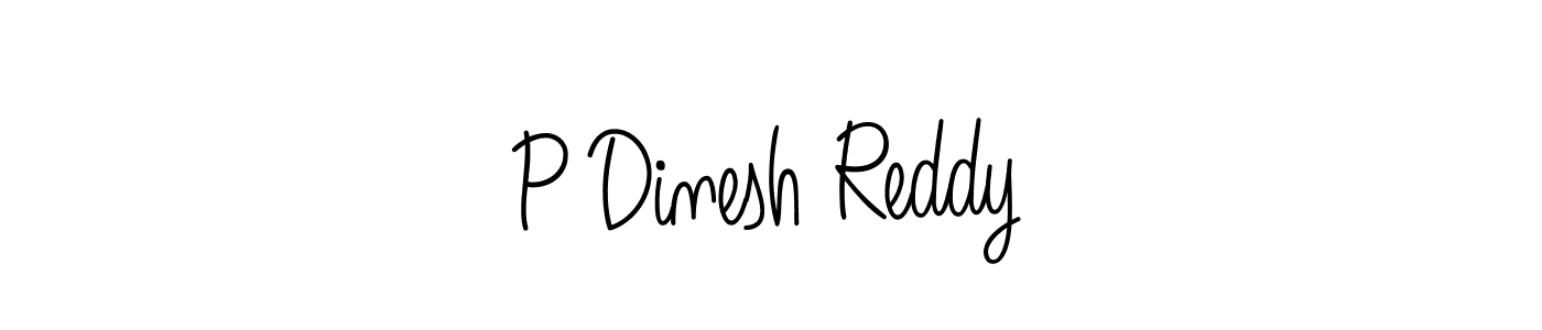 The best way (Angelique-Rose-font-FFP) to make a short signature is to pick only two or three words in your name. The name P Dinesh Reddy include a total of six letters. For converting this name. P Dinesh Reddy signature style 5 images and pictures png