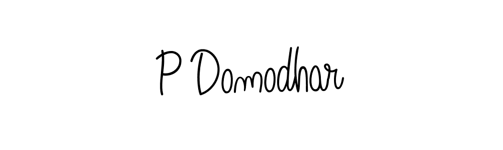 Design your own signature with our free online signature maker. With this signature software, you can create a handwritten (Angelique-Rose-font-FFP) signature for name P Domodhar. P Domodhar signature style 5 images and pictures png