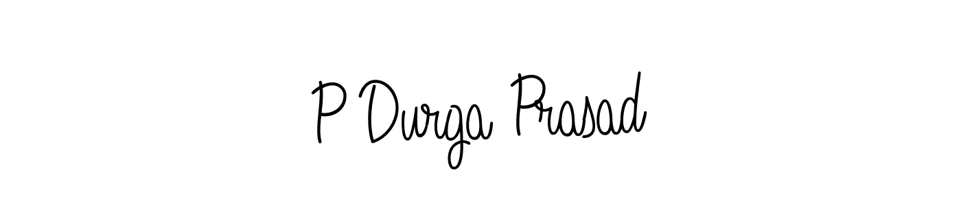 The best way (Angelique-Rose-font-FFP) to make a short signature is to pick only two or three words in your name. The name P Durga Prasad include a total of six letters. For converting this name. P Durga Prasad signature style 5 images and pictures png