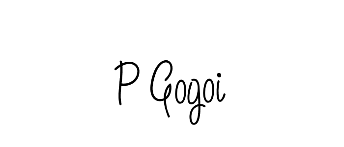 Make a beautiful signature design for name P Gogoi. With this signature (Angelique-Rose-font-FFP) style, you can create a handwritten signature for free. P Gogoi signature style 5 images and pictures png