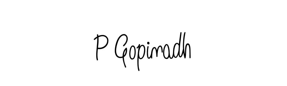 Create a beautiful signature design for name P Gopinadh. With this signature (Angelique-Rose-font-FFP) fonts, you can make a handwritten signature for free. P Gopinadh signature style 5 images and pictures png