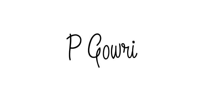 How to Draw P Gowri signature style? Angelique-Rose-font-FFP is a latest design signature styles for name P Gowri. P Gowri signature style 5 images and pictures png