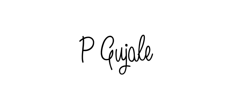 How to make P Gujale name signature. Use Angelique-Rose-font-FFP style for creating short signs online. This is the latest handwritten sign. P Gujale signature style 5 images and pictures png