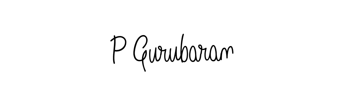 Design your own signature with our free online signature maker. With this signature software, you can create a handwritten (Angelique-Rose-font-FFP) signature for name P Gurubaran. P Gurubaran signature style 5 images and pictures png