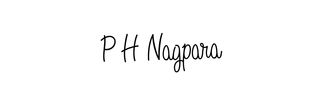 Make a beautiful signature design for name P H Nagpara. With this signature (Angelique-Rose-font-FFP) style, you can create a handwritten signature for free. P H Nagpara signature style 5 images and pictures png