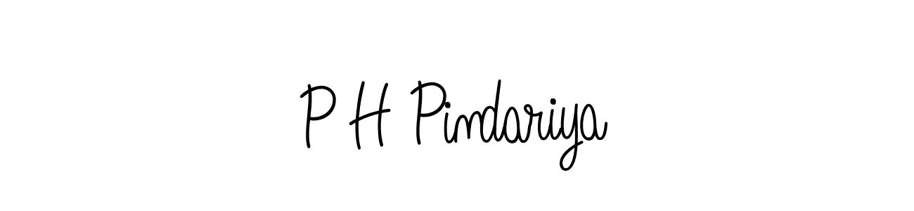 The best way (Angelique-Rose-font-FFP) to make a short signature is to pick only two or three words in your name. The name P H Pindariya include a total of six letters. For converting this name. P H Pindariya signature style 5 images and pictures png