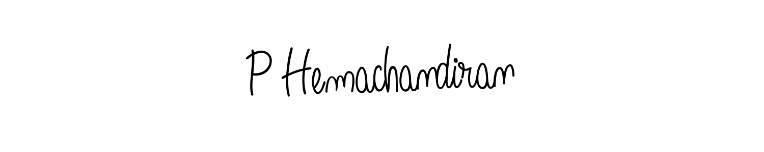 How to make P Hemachandiran name signature. Use Angelique-Rose-font-FFP style for creating short signs online. This is the latest handwritten sign. P Hemachandiran signature style 5 images and pictures png