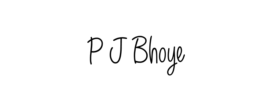 The best way (Angelique-Rose-font-FFP) to make a short signature is to pick only two or three words in your name. The name P J Bhoye include a total of six letters. For converting this name. P J Bhoye signature style 5 images and pictures png