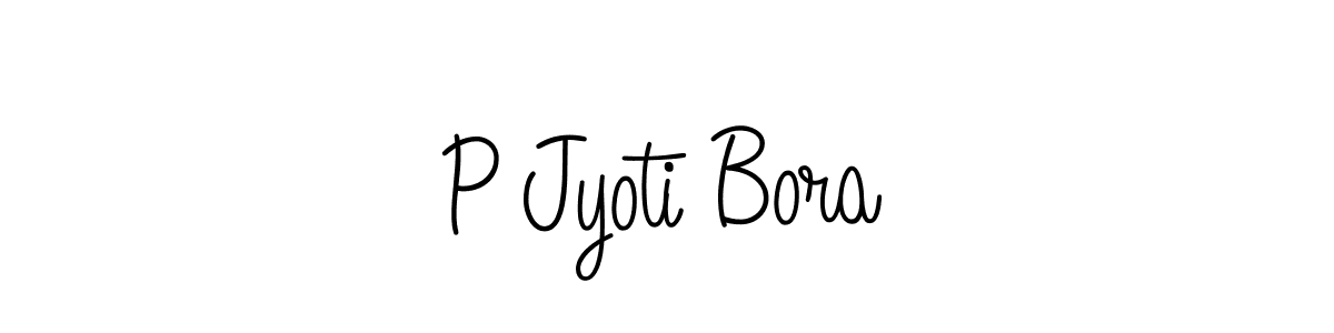 Design your own signature with our free online signature maker. With this signature software, you can create a handwritten (Angelique-Rose-font-FFP) signature for name P Jyoti Bora. P Jyoti Bora signature style 5 images and pictures png