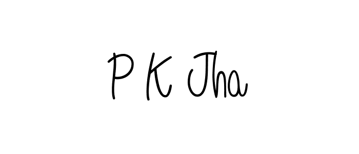 How to make P K Jha name signature. Use Angelique-Rose-font-FFP style for creating short signs online. This is the latest handwritten sign. P K Jha signature style 5 images and pictures png