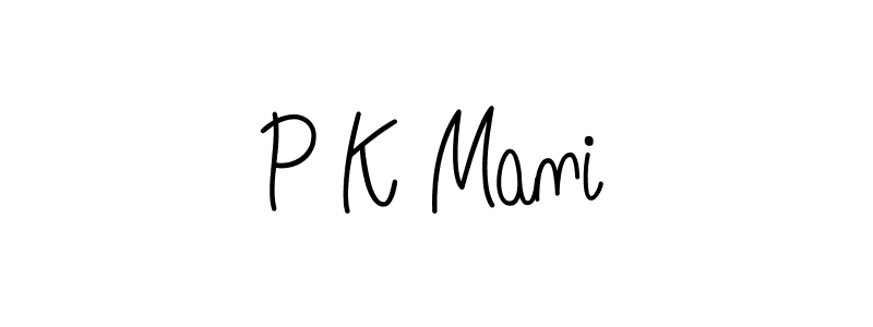 Make a beautiful signature design for name P K Mani. With this signature (Angelique-Rose-font-FFP) style, you can create a handwritten signature for free. P K Mani signature style 5 images and pictures png