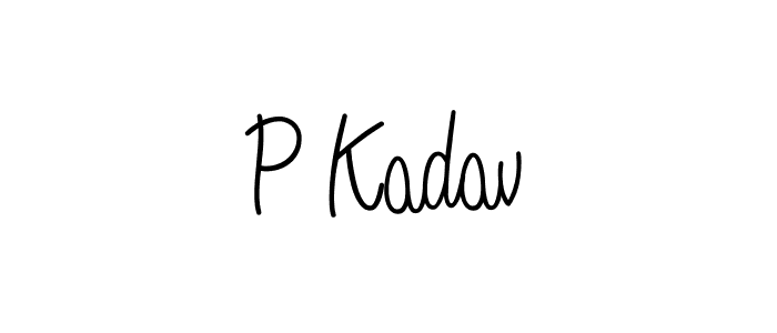 Design your own signature with our free online signature maker. With this signature software, you can create a handwritten (Angelique-Rose-font-FFP) signature for name P Kadav. P Kadav signature style 5 images and pictures png