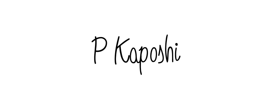 Design your own signature with our free online signature maker. With this signature software, you can create a handwritten (Angelique-Rose-font-FFP) signature for name P Kaposhi. P Kaposhi signature style 5 images and pictures png