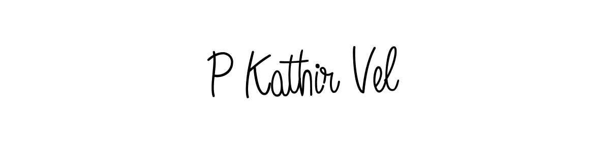 Make a beautiful signature design for name P Kathir Vel. With this signature (Angelique-Rose-font-FFP) style, you can create a handwritten signature for free. P Kathir Vel signature style 5 images and pictures png